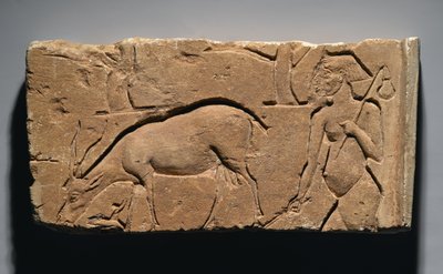 Kecskepásztort ábrázoló dombormű kecskével és fákkal, valószínűleg Tell el-Amarnából, Új Királyságból, ie 1350-1333 (mészkő) alkotó: Egyptian 19th Dynasty