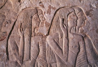 Női csoportot ábrázoló dombormű, Leteya sírja, Szakkara, Egyiptom, Egyiptomi civilizáció, Újbirodalom, XIX. dinasztia alkotó: Egyptian 19th Dynasty