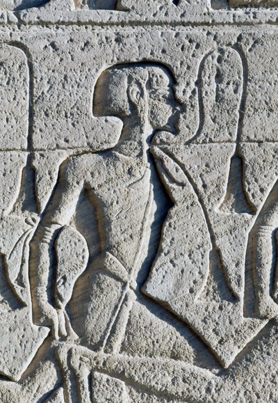 A kádesi csata foglyát ábrázoló dombormű, részlet a II. Ramszesz nagy templomának homlokzatán lévő trónok talapzatáról, Abu Szimbel (UNESCO Világörökségi Listán) alkotó: Egyptian 19th Dynasty