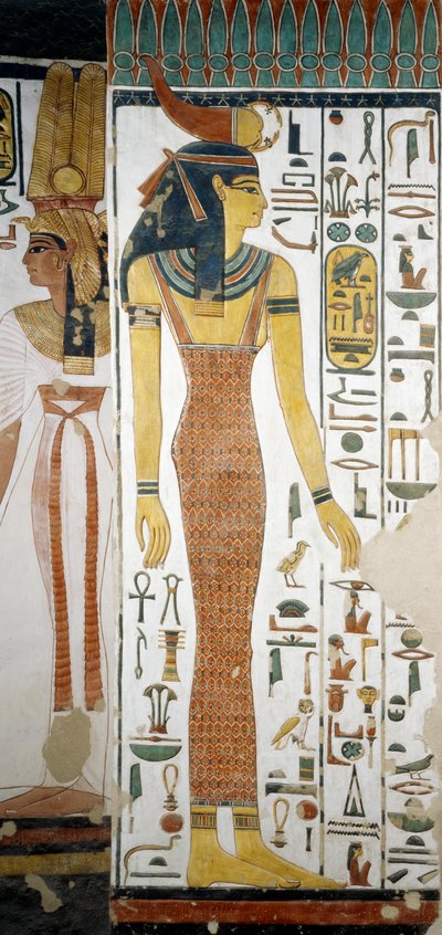 Selqet, részlet Nefertari sírkamrájának freskóiról, Queens Valley, Luxor, Théba (Unesco Világörökségi Lista alkotó: Egyptian 19th Dynasty