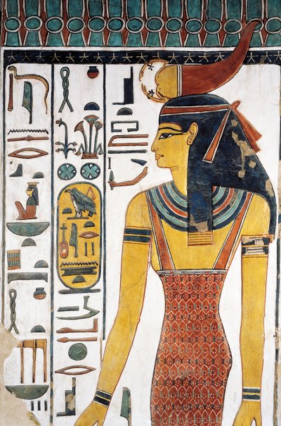 Selkis istennő, freskó, előcsarnok bejárata, Nefertari sírja (QV66), Királynők Völgye, Théba (Unesco Világörökségi Lista) alkotó: Egyptian 19th Dynasty