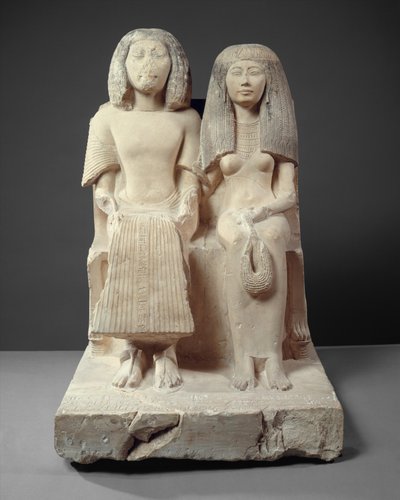 Yuny és felesége Renenutet, ie 1280 körül (festett mészkő) alkotó: Egyptian 19th Dynasty