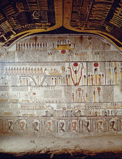 Részlet a Föld könyvéből, VI. Ramszesz sírjának sírkamrájából (Kr. e. 1143-1136) Újbirodalom (falfestmény) alkotó: Egyptian 20th Dynasty