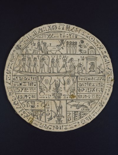 Amuletikus korong (hypocephalus) Tasheritenkhonsu számára készült, ie 664-525 körül (vászon és gipsz) alkotó: Egyptian 26th Dynasty