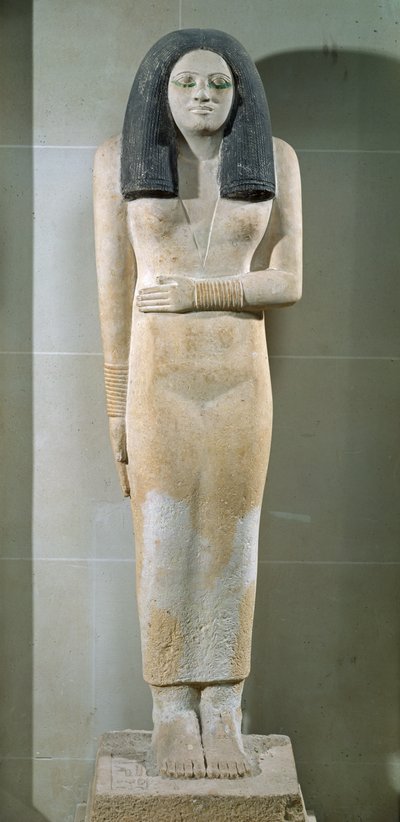 Nesa szobra, Óbirodalom (festett mészkő) alkotó: Egyptian 3rd Dynasty