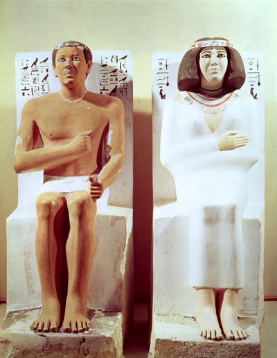 Rahotep és felesége, Nofret, ie 2620 körül (festett mészkő) alkotó: Egyptian 4th Dynasty