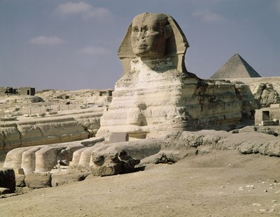 Kilátás a Szfinx északkeleti felőli oldaláról, Chephren király uralkodásának idejéből, az óbirodalomból, ie 2600-2500 alkotó: Egyptian 4th Dynasty