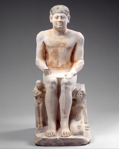 Nikare feleségével és lányával, ie 2420-2389 körül (festett mészkő) alkotó: Egyptian 5th Dynasty