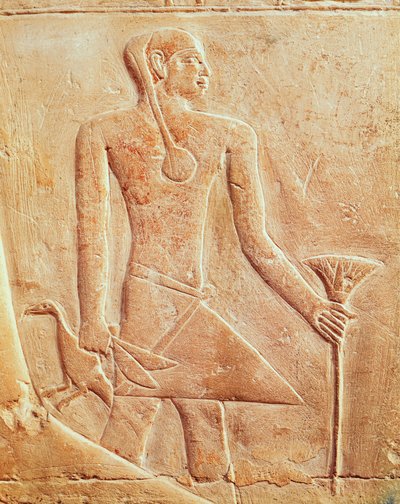 Szolga és madár, megkönnyebbülés alkotó: Egyptian 5th Dynasty