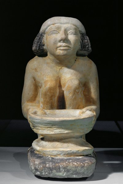 Nő szitával. Gizehből, Djacha masztabájából. Középső (mészkő) alkotó: Egyptian 5th Dynasty