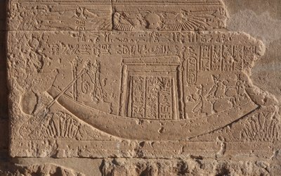 Az élet és a nap szimbóluma, Philae templom, hajó alkotó: Egyptian Egyptian