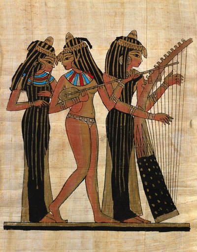 egyiptomi művészet; Egyiptomi papirusz: Zenészek; Coll Part alkotó: Egyptian Egyptian