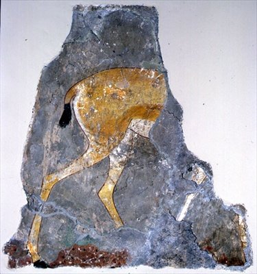 Egy gazellát ábrázoló festmény töredéke alkotó: Egyptian Egyptian