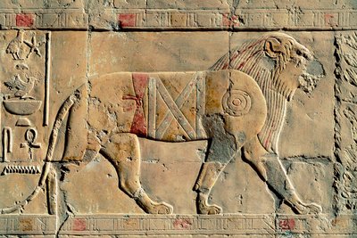 Oroszlán, Senenmut, Hatsepszuti templom, Dayr al-Bahri, Egyiptom alkotó: Egyptian Egyptian