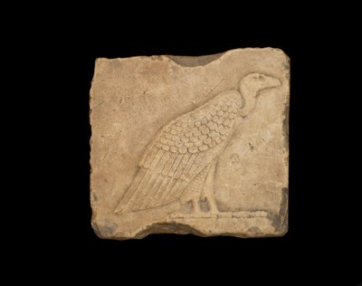 Egy tömb egyik oldalán álló keselyűvel, a másik oldalán bagolytal, mindkettő alacsony domborművel, Ptolemaioszi korszak, Kr.e. 305-30 (mészkő) alkotó: Egyptian Ptolemaic Period
