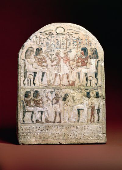 Temetési sztéla, ie 156 (festett mészkő) alkotó: Egyptian Ptolemaic Period