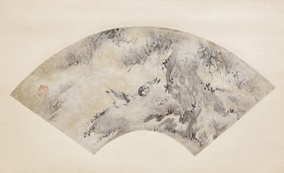 Madarak és fenyőfa, 1570-1590 körül (tinta és arany, papír) alkotó: Eitoku Kano