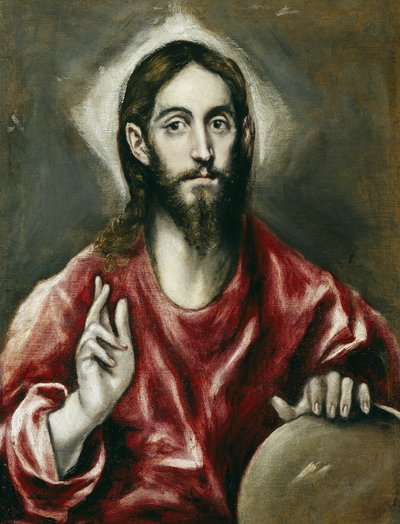 ""Le sauveur du monde"" - Salvator Mundi (a világ megváltója) - El Greco, dominikai (1541-1614) - 1608-1614 - Olaj, vászon - 72x55 cm - Museo del Prado, Madrid alkotó: El Greco