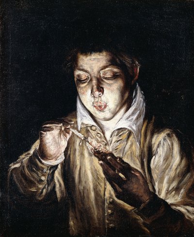 Egy fiú gyertyát gyújt, alkotó: El Greco
