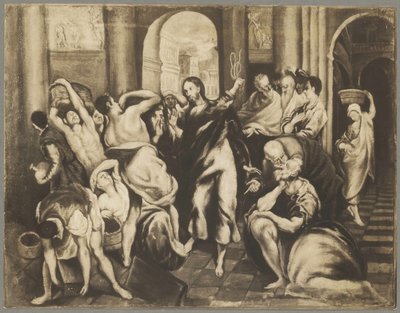 Krisztus elűzi a pénzváltókat a templomból alkotó: El Greco