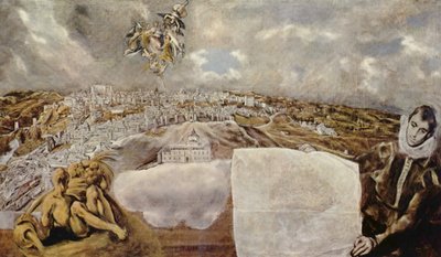 Spanyolul:  Vista y plano de Toledo Toledo látképe és terve alkotó: El Greco