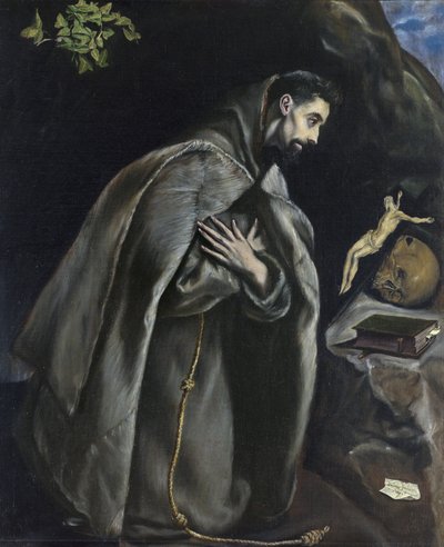 Szent Ferenc imában a feszület előtt alkotó: El Greco