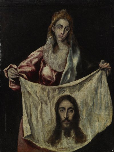 Szent Veronika, aki a fátylat tartja alkotó: El Greco