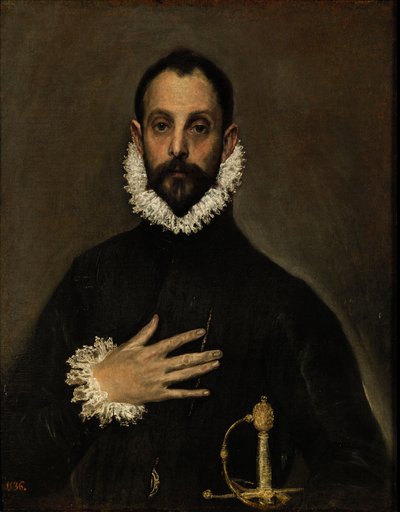 Az úr a kezével a mellkasán alkotó: El Greco