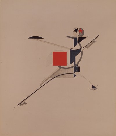 Az új. Figura A. Kruchenykh Győzelem a nap felett című operájához, 1920-1921 alkotó: Eliezer Markowich Lissitzky