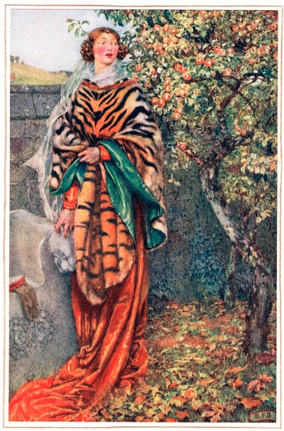 Amelyre a király üres tekintettel és elhaladva nézte, illusztráció Alfred Tennyson (1809-92) „A király idilljei” című művéből, amelyet a Hodder & Stoughton adott ki. alkotó: Eleanor Fortescue Brickdale