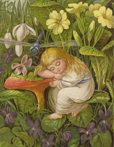 De csak az öröm álmába süllyedt (színes litho) alkotó: Eleanor Fortescue Brickdale