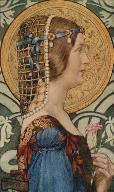 Ha lehetne azt a kis fejét halvány arany háttérre festeni (színes litó) alkotó: Eleanor Fortescue Brickdale