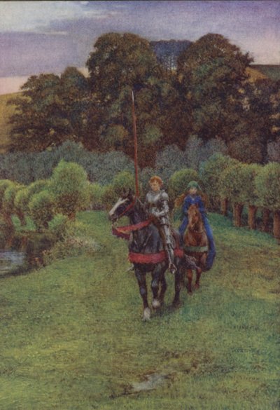 Illusztráció: Alfred Lord Tennyson A király idilljeihez (színes litó) alkotó: Eleanor Fortescue Brickdale