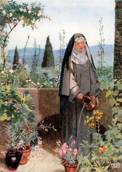 Szent Klára (színes litográfia) alkotó: Eleanor Fortescue-Brickdale