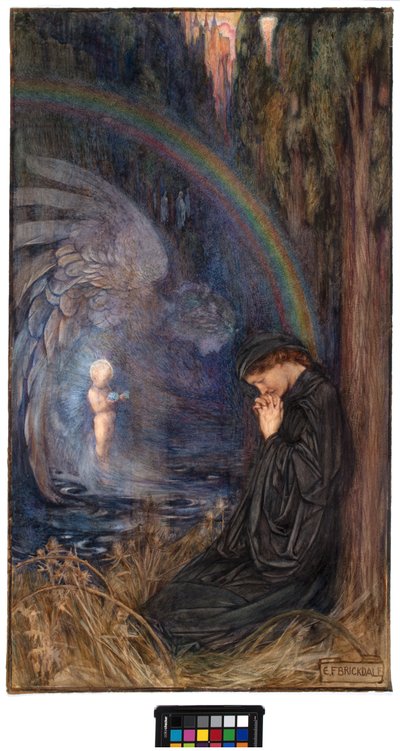 A posztumusz gyermek, 1904 körül (akvarell és gouache, papír) alkotó: Eleanor Fortescue Brickdale