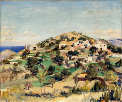 Domb fehér házakkal alkotó: Eleanor Harris