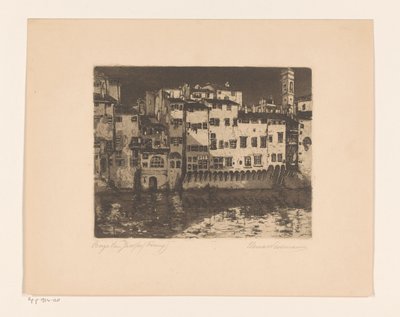 Borgo San Jacopo (Firenze) (eredeti cím a tárgyon) alkotó: Elena Wissmann (signed by artist)