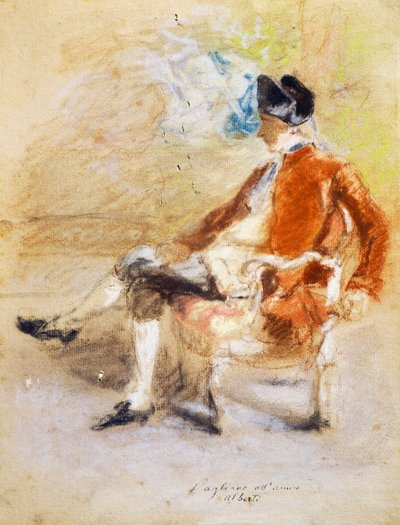 Figura 18. századi viseletben, 1890 körül (pasztell, papír) alkotó: Eleuterio Pagliano