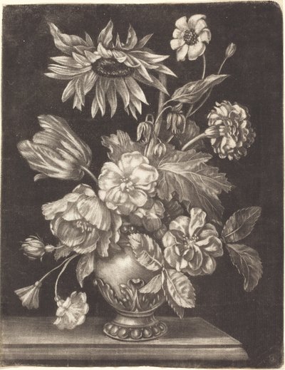 Virágcsendélet napraforgóval alkotó: Elias Christoph Heiss