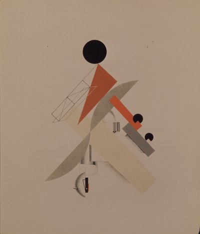 Világjáró. Figura A. Kruchenykh Győzelem a nap felett című operájához, 1920-1921 alkotó: Eliezer Markowich Lissitzky