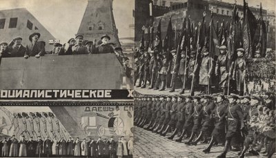 Illusztráció: Szovjetunió építi a szocializmust, 1933. alkotó: Eliezer Markowich Lissitzky