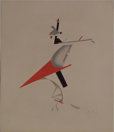 Útonálló. Figura A. Kruchenykh Győzelem a nap felett című operájához, 1920-1921 alkotó: Eliezer Markowich Lissitzky