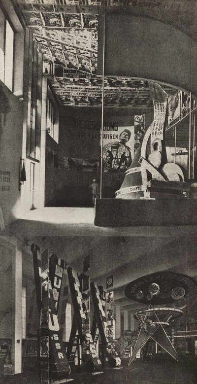 Szovjet pavilon a Nemzetközi Sajtókiállításon, Köln, 1933. alkotó: Eliezer Markowich Lissitzky