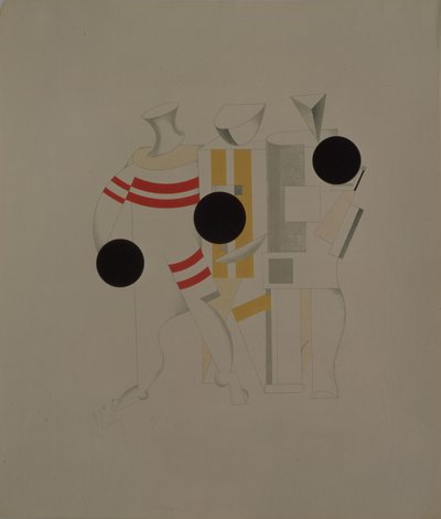 Sportolók. Figura A. Kruchenykh Győzelem a nap felett című operájához, 1920-1921 alkotó: Eliezer Markowich Lissitzky