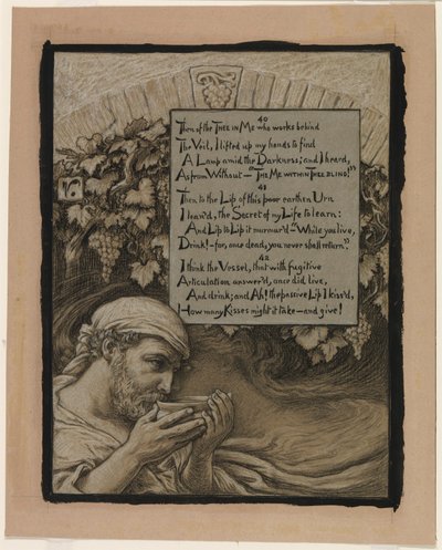 (Illusztráció Omar Khayyám Rubáiyátjához) A kupa lelke alkotó: Elihu Vedder