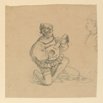 Fiú játszik lanton alkotó: Elihu Vedder
