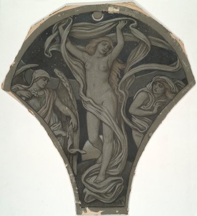 Rajzfilm Lunának, a Huntington mennyezetre vonatkozó hatvan tanulmányból (1926.80) alkotó: Elihu Vedder