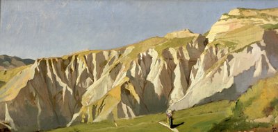Volterrai sziklák (olaj, panel) alkotó: Elihu Vedder