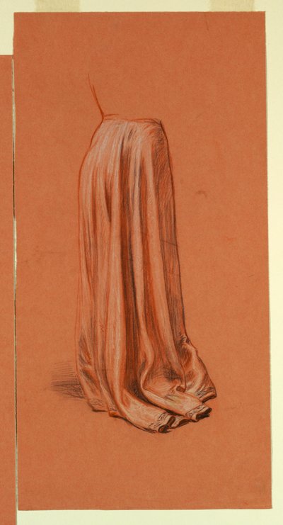 Rajz, Drapéria (tanulmány az "Esküvői menet" vagy "a tánc" című olajfestményhez), 1872-79 körül. alkotó: Elihu Vedder