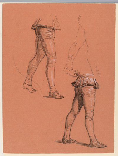 Rajz, jelmezes figurák részletei, 1885 körül. alkotó: Elihu Vedder